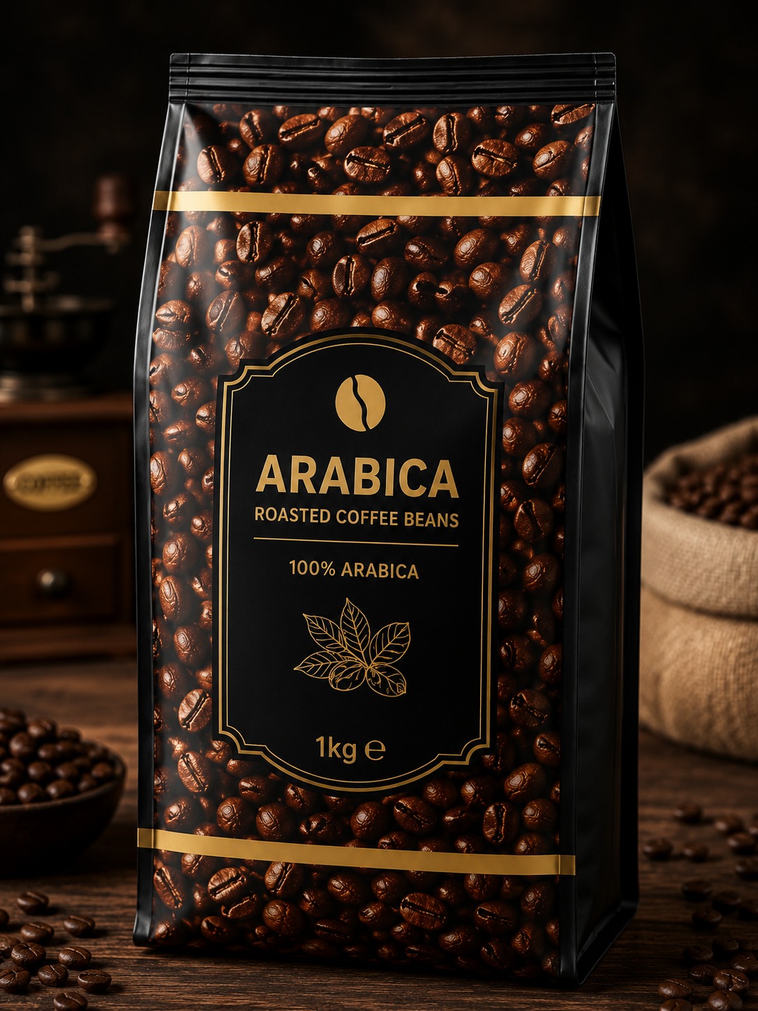 Arabica çekirdek kahve kavrulmuş 1kg