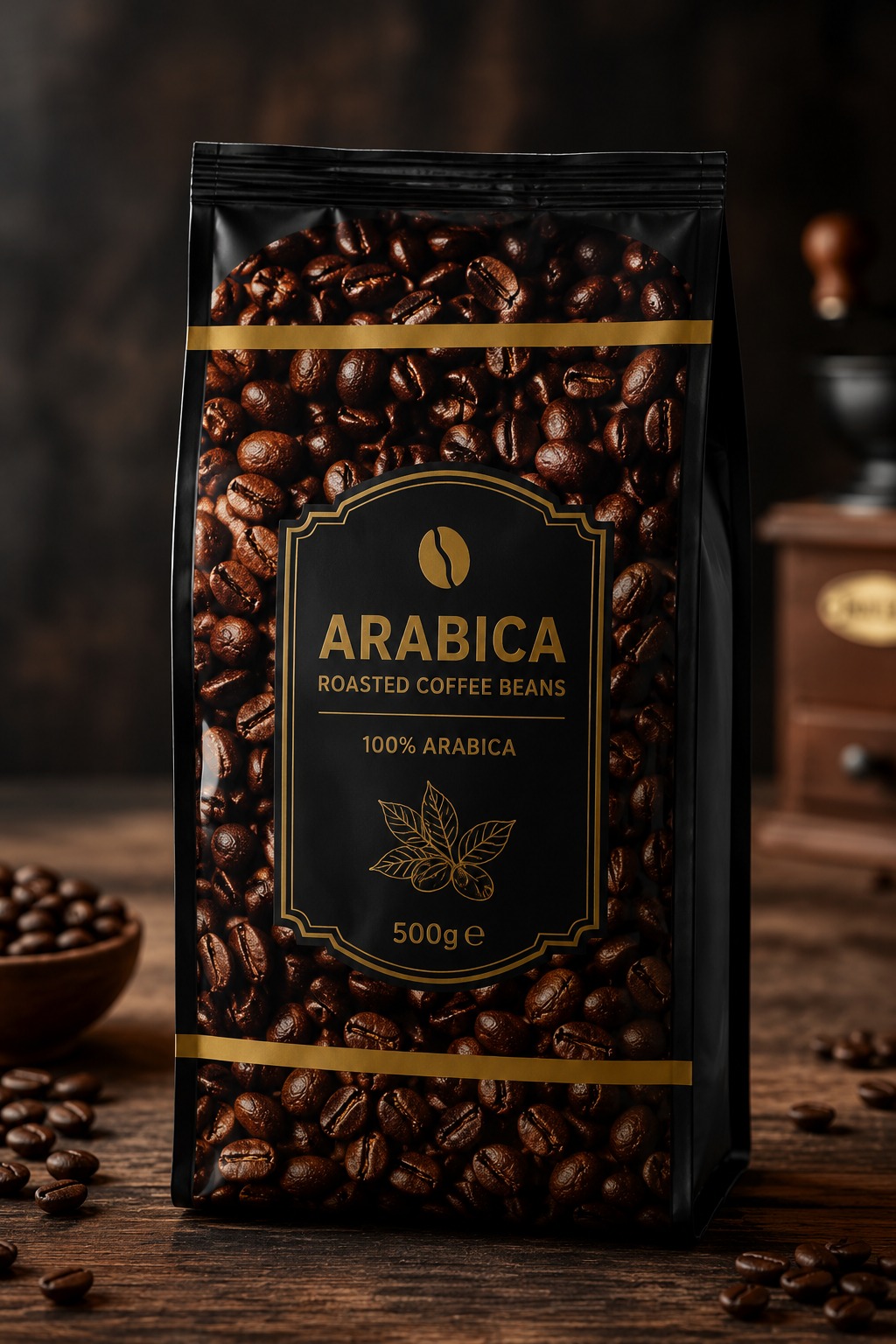 Arabica çekirdek kavrulmuş kahve  500 gr